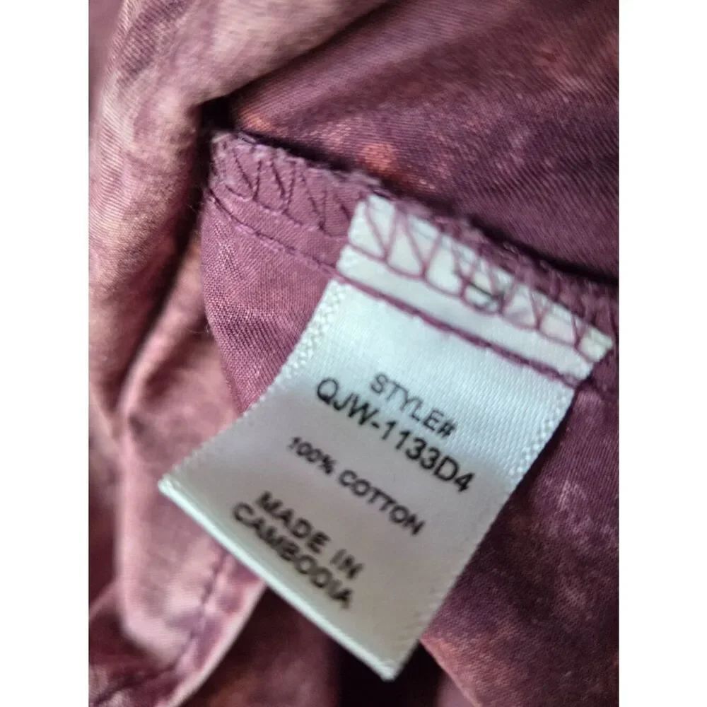 EUC LIKE NEW ZENANA ACID WASH AUBERGINE LONGSLEEVES BUTTONED SHIRT SIZE M - Picture 13 of 15